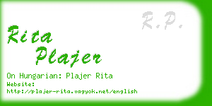 rita plajer business card